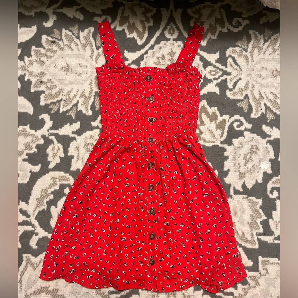 Red Floral Mini Dress